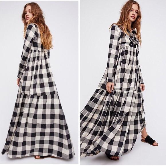 buffalo plaid maxi dress